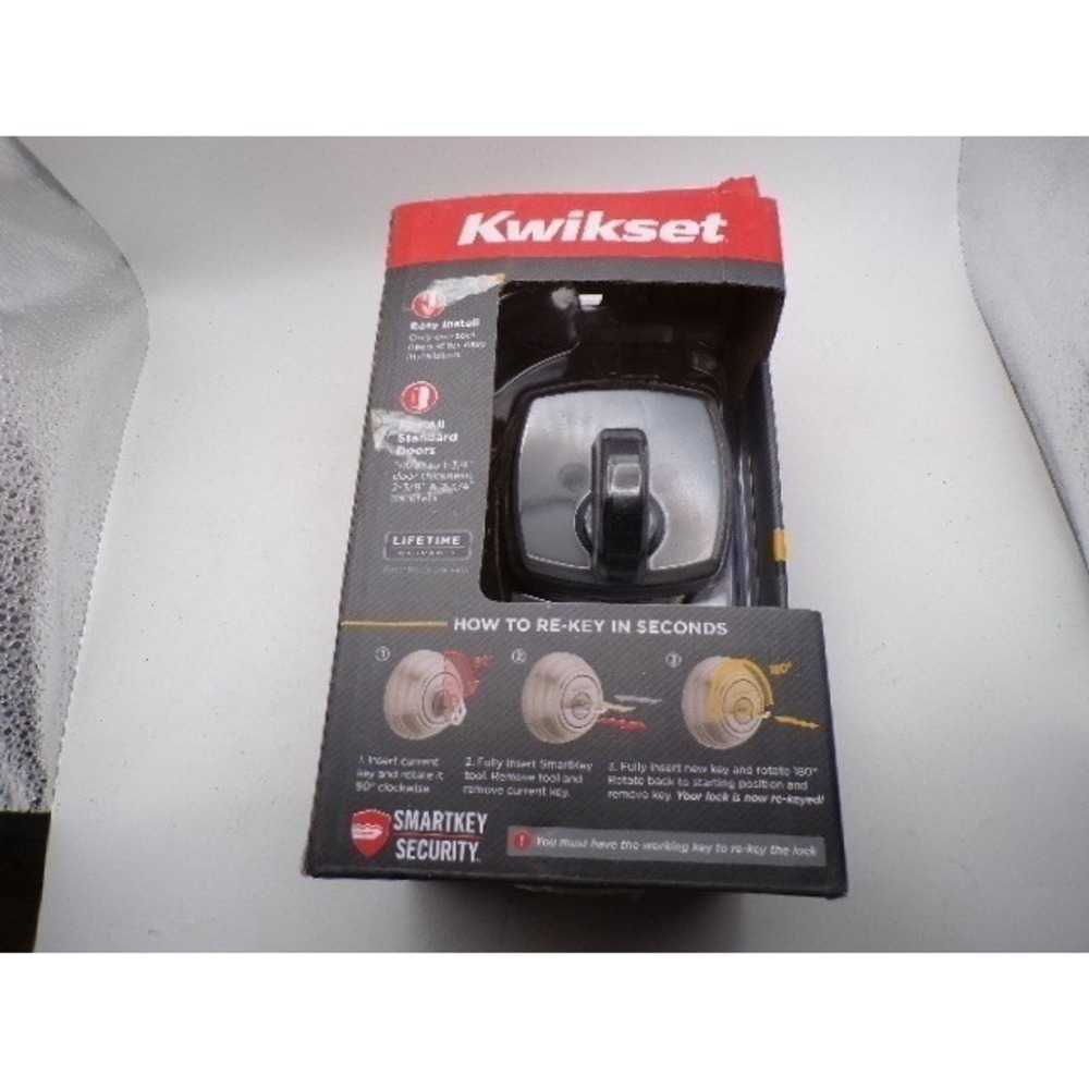Kwikset Signature Series Deadbolt SmartKey Security Keyed One‎ Side Black